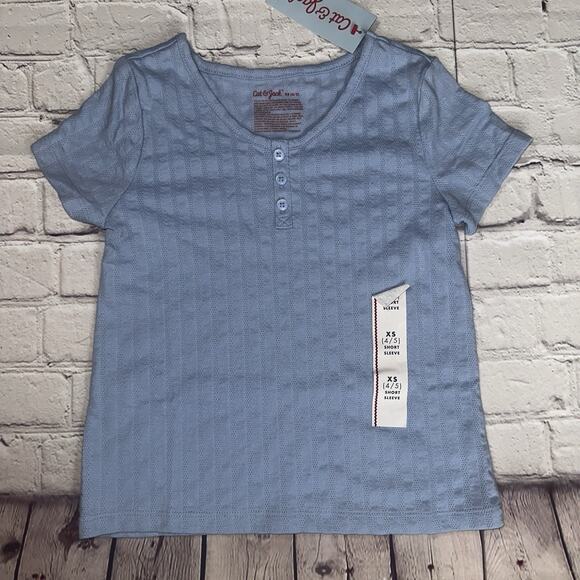 Cat And Jack Girls Blue Uniform Shirt Size XS - Picture 1 of 6